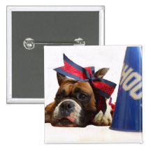 Cheerleader boxer button