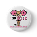 Cheerleader for Breast Cancer Awareness Buttons