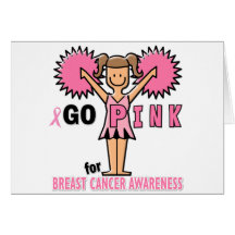 Cheerleader for Breast Cancer Awareness Greeting Cards