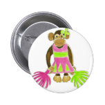 Cheerleader Monkey Pinback Button
