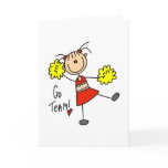 Cheerleader Stick Figure Card