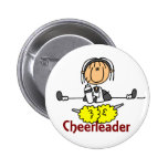 Cheerleader Stick Figure Pinback Buttons