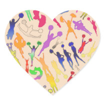 Cheerleaders Collage Heart Sticker