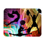 Cheerleaders in Electric Laser Show Rectangle Magnet