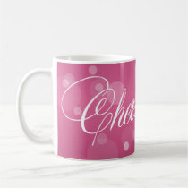 Cheers new year celebration dazzle bubble hot pink mugs