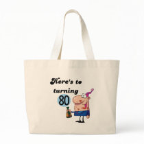 Cheers to 80 Birthday Tshirts and Gifts Tote Bags