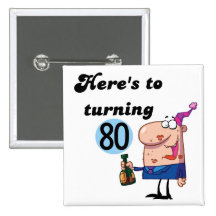 Cheers to 80 Birthday Tshirts and Gifts Button