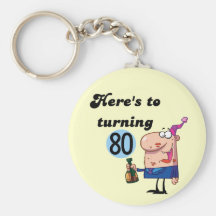 Cheers to 80 Birthday Tshirts and Gifts Keychain