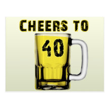 Cheers to Fourty . Birthday Postcard