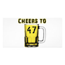 Cheers to Fourty Seven. Birthday Personalized Photo Card