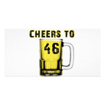 Cheers to Fourty Six. Birthday Photo Card Template