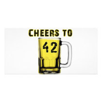 Cheers to Fourty Two. Birthday Photo Card