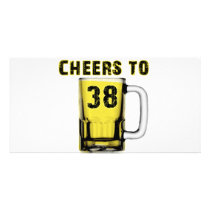 Cheers to Thirty Eight. Birthday Personalized Photo Card