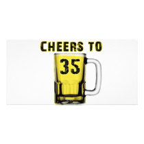 Cheers to Thirty Five. Birthday Photo Card