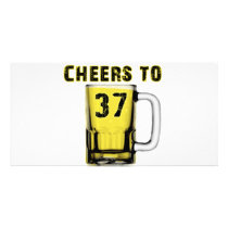Cheers to Thirty Seven. Birthday Photo Greeting Card