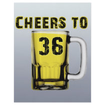 Cheers to Thirty Six. Birthday Flyer