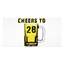 Cheers to Twenty Eight. Birthday Custom Photo Card