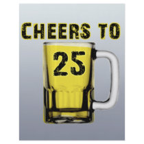 Cheers to Twenty Five. Birthday Full Color Flyer