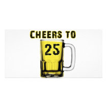 Cheers to Twenty Five. Birthday Personalized Photo Card