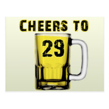 Cheers to Twenty Nine. Birthday Post Cards
