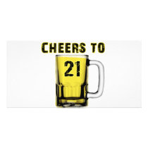 Cheers to Twenty One. Birthday Photo Cards