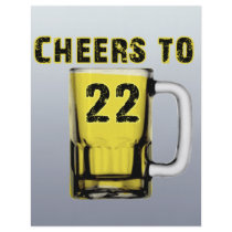 Cheers to Twenty Two. Birthday Personalized Flyer