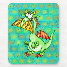 Cheese Loving Dragon Mouse Pads