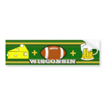 "Cheese plus Football plus Beer" bumper stickers