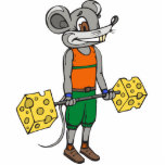 Cheese Weightlifting Mouse photo sculptures