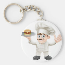Cheeseburger chef key chains