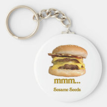 cheeseburger - mmm...sesame seeds key chain