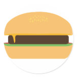 Cheeseburger Round Stickers
