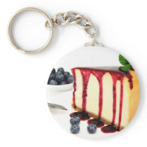 Cheesecake And Blueberries Keychain