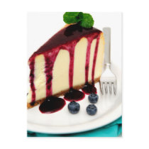 Cheesecake And Blueberries Post Cards