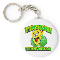CheeseHead Cartoon Keychain