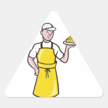 Cheesemaker Holding Plate of Cheese Triangle Sticker