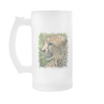 Cheetah Attack Frosted Beer Mug