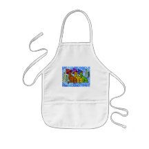 Cheetah Cool Cats Snow Day Kids Apron