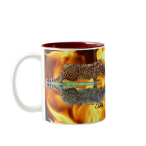 Cheetah & Flames Big Cat Wildlife Art  Mug