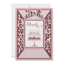 Cheetah Girl Birthday TY Card B2 Announcements