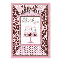Cheetah Girl Birthday TY NoteCard Business Card