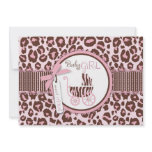 Cheetah Girl Invitation Card Pink B