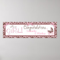 Cheetah Girl Party Banner Print