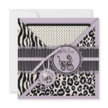 Cheetah Girl TY Square Lilac invitations