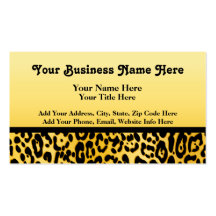 Cheetah Peace Angel business cards