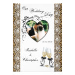 Cheetah Print Champagne Glass Wedding Invitations