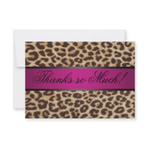 Cheetah thank you card invitations