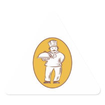 Chef Baker Cook With Platter Stickers