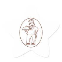 Chef Cook Baker Holding Dish Platter