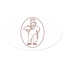 Chef Cook Baker Holding Dish Platter